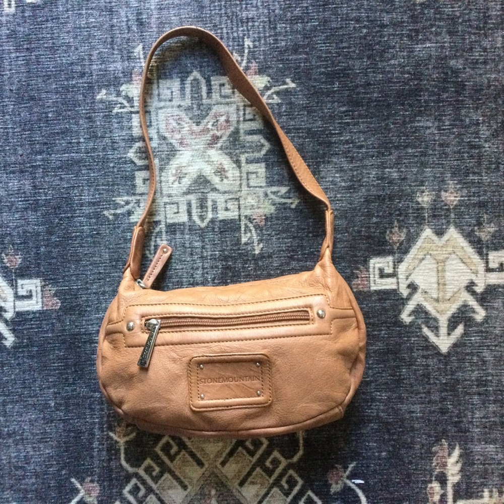 Leather Stone Mountain Baguette Bag